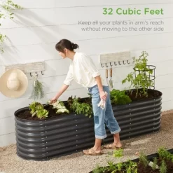 Best Choice Products 8x2x2ft Metal Raised Garden Bed, Oval Outdoor Planter Box W/ 4 Support Bars -Outdoor Garden GUEST 2fbc4b8c 45d5 426c bf45 bbf37348172d