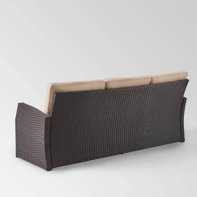 Sanger Wicker Sofa - Brown/Beige - Christopher Knight Home 1 Sanger Wicker Sofa - Brown/Beige - Christopher Knight Home