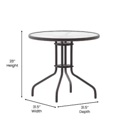 Emma And Oliver 31.5'' Round Glass Top Metal Table With 4 Aluminum Slat Stack Chairs 21 Emma And Oliver 31.5'' Round Glass Top Metal Table With 4 Aluminum Slat Stack Chairs -Outdoor Garden GUEST 2fd89d82 d6e9 4545 ab69 b8f6a0f24dbd
