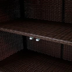 Teamson Home 39.5" Veronica Rolling Outdoor PE Rattan Bar Cart With Storage, Brown -Outdoor Garden GUEST 311a0dbf 43a8 4194 ba79 3df64aaebb83