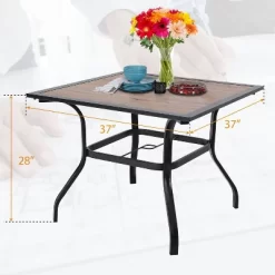 5pc Patio Dining Set With Square Table & Padded Arm Chairs - Captiva Designs -Outdoor Garden GUEST 316cb667 0f39 4e24 85fd 8053c4476de6