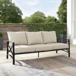 Kaplan Outdoor Metal Sofa Oil Rubbed Bronze With Cushions - Crosley -Outdoor Garden GUEST 31cecb1c dc96 42e1 84c7 912e35178795