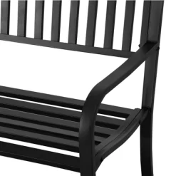 Outsunny 50" Garden Park Bench, Slatted Steel Outdoor Decorative Loveseat For Patio Lawn -Outdoor Garden GUEST 3250718d 4b7e 41fa 8a0a bfa5c3f7dcbf