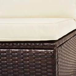 4pc Wicker Half-Moon Patio Set With Cushions - Brown/Beige - GODEER -Outdoor Garden GUEST 326f8cf2 96f1 429d 8031 4c34c8cf16c7