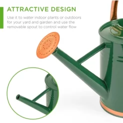 Best Choice Products 1-Gallon Galvanized Steel Watering Can For Gardening W/ O-Ring, Top Handle, Copper Accents -Outdoor Garden GUEST 3276b812 9637 44ba 9318 4afccfbf03f4