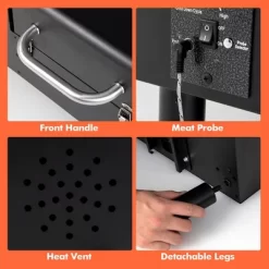 Costway Electric Wood Pellet Grill And Smoker Tabletop W/ Temperature Probe -Outdoor Garden GUEST 330a5722 54d2 4eec 9d0a ea7eefcaace1