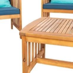 Rocklin 4pc Outdoor Set - Natural Look/Navy - Safavieh -Outdoor Garden GUEST 3366cb21 8dd1 4064 9b92 f3c71210242c