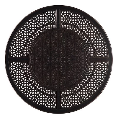 5pc Set With 44" Round Outdoor Aluminum Fire Pit Table & Four Swivel Rocking Chairs & Wind Blocker Lid - Oakland Living 3 5pc Set With 44" Round Outdoor Aluminum Fire Pit Table & Four Swivel Rocking Chairs & Wind Blocker Lid - Oakland Living - Image 3