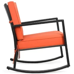 Costway 2PCS Outdoor Wicker Rocking Chair Patio Lawn Rattan Single Chair Glider W/ Cushion -Outdoor Garden GUEST 33e25786 6497 44b0 8e53 cc06b13cdb3e