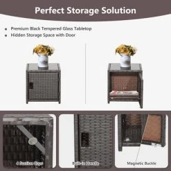 Costway 5PCS Patio Rattan Furniture Set Ottoman Cushioned W/Cover Space Saving Off White/Gray/Red/Turquoise 18 Costway 5PCS Patio Rattan Furniture Set Ottoman Cushioned W/Cover Space Saving Off White/Gray/Red/Turquoise -Outdoor Garden GUEST 3403d27b 3345 4dc2 878e 525f43a032c9