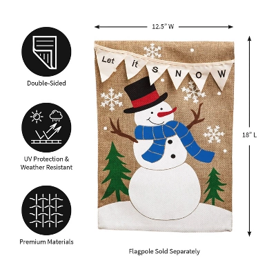 Evergreen Let It Snow Garden Burlap Flag 12.5 X 18 Inches Indoor Outdoor Decor 1 Evergreen Let It Snow Garden Burlap Flag 12.5 X 18 Inches Indoor Outdoor Decor