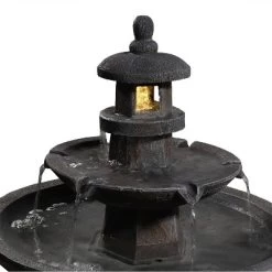 Sunnydaze Decor Sunnydaze 40"H Electric Polyresin 2-Tiered Pagoda Outdoor Water Fountain With LED Light -Outdoor Garden GUEST 346caf8d fb0a 43c2 ab07 2d8fea0e2ddf
