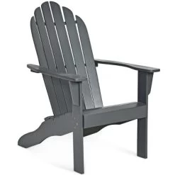 Costway Outdoor Adirondack Chair Solid Wood Durable Patio Garden Furniture GrayNaturalWhite -Outdoor Garden GUEST 3594b174 47fb 4b61 8b30 c8c8250db26a