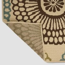 5' X 8' Seastar Medallion Outdoor Rug Beige/Blue - Christopher Knight Home -Outdoor Garden GUEST 360cc404 7792 4c47 8297 7de6e9617156