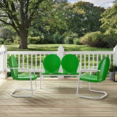 Griffith 3pc Outdoor Seating Set - Kelly Green - Crosley 4 Griffith 3pc Outdoor Seating Set - Kelly Green - Crosley - Image 4