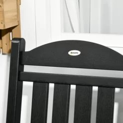 Outsunny 2 Pc Outdoor Rocking Chair, Traditional Slatted Porch Rocker With Armrests, Waterproof HDPE, Black 9 Outsunny 2 Pc Outdoor Rocking Chair, Traditional Slatted Porch Rocker With Armrests, Waterproof HDPE, Black -Outdoor Garden GUEST 36c4d489 91f7 42fa 85f4 46187a0fc878