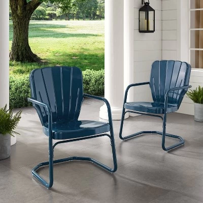 Ridgeland 2pk Outdoor Chairs - Navy - Crosley 2 Ridgeland 2pk Outdoor Chairs - Navy - Crosley - Image 2