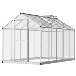 Outsunny Walk-In Polycarbonate Greenhouse With Roof Vent For Ventilation & Rain Gutter, Hobby Greenhouse For Winter -Outdoor Garden GUEST 37c62358 abcd 44bd baf9 3b5fe3d452a4