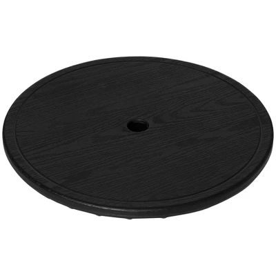 Outsunny 20" Umbrella Table Tray Portable Round Table Top For Beach, Patio, Garden, Swimming Pool, Deck, Black 3 Outsunny 20" Umbrella Table Tray Portable Round Table Top For Beach, Patio, Garden, Swimming Pool, Deck, Black - Image 3