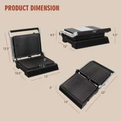 Costway Electric Panini Press Grill 1200W Sandwich Maker With Independent Temperature Control & Removable Drip Tray -Outdoor Garden GUEST 387396ff 2f9d 42e5 be53 ab54685bb1cf