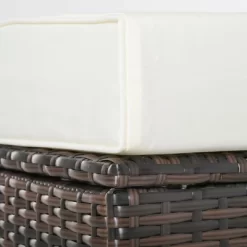 Outsunny 2 Pc 20" Outdoor PE Rattan Wicker Ottoman, Fade-Resistant Patio Footrest With Soft Cushion, Steel Frame, Brown, White 7 Outsunny 2 Pc 20" Outdoor PE Rattan Wicker Ottoman, Fade-Resistant Patio Footrest With Soft Cushion, Steel Frame, Brown, White -Outdoor Garden GUEST 38fafbac ebb7 41dd 9d2d 7aacd5b4d89e