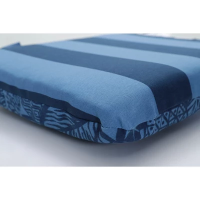 Set Of 2 Outdoor/Indoor Rounded Corners Seat Cushions Maven/Preview - Pillow Perfect 2 Set Of 2 Outdoor/Indoor Rounded Corners Seat Cushions Maven/Preview - Pillow Perfect - Image 2