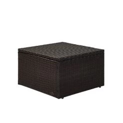 Palm Harbor Outdoor Wicker Ottoman - Gray - Crosley -Outdoor Garden GUEST 39ec9ef6 ebae 46ae 9ccc 56fd79ee404b