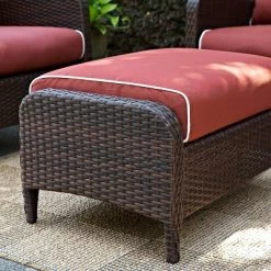 Kiawah Outdoor Wicker Ottoman - Crosley -Outdoor Garden GUEST 3a107828 b66a 4c10 98e8 7e9d2f583bff