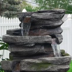 Sunnydaze Decor Sunnydaze 31"H Electric Polyresin And Fiberglass Lighted Cobblestone Waterfall Outdoor Water Fountain With LED Lights 11 Sunnydaze Decor Sunnydaze 31"H Electric Polyresin And Fiberglass Lighted Cobblestone Waterfall Outdoor Water Fountain With LED Lights -Outdoor Garden GUEST 3a73d6c2 48db 4d52 acce 0b58af8bc772