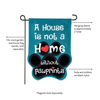 Evergreen Flag Paw Prints Garden Burlap Flag 12.5 X 18 Inches Indoor Outdoor Decor 2 Evergreen Flag Paw Prints Garden Burlap Flag 12.5 X 18 Inches Indoor Outdoor Decor - Image 2