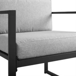 Hamilton Outdoor Metal 4 Piece Conversation Set - Matte Black - Crosley -Outdoor Garden GUEST 3ad6dafd c612 41ae 81d4 235080b861fc