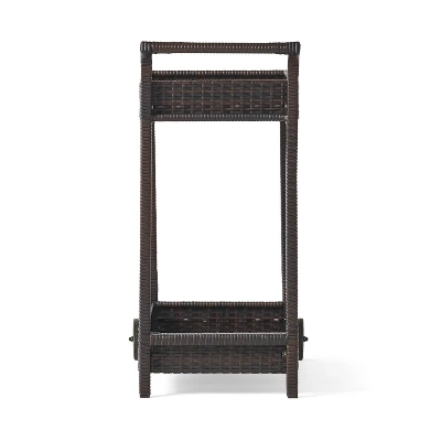 Savona Wicker Outdoor Serving Cart - Brown - Christopher Knight Home 3 Savona Wicker Outdoor Serving Cart - Brown - Christopher Knight Home - Image 3