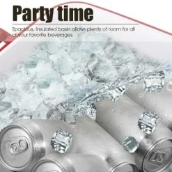 Costway 80-quart Cooler Beer Cart Outdoor Entertaining Rolling Party Steel Bar Bistro -Outdoor Garden GUEST 3b30748b fc56 41d0 ad68 c3b9e7eb68c4