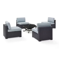 Biscayne 5pc Outdoor Wicker Conversation Set With 4 Armless Chairs & Fire Pit - Mist - Crosley 10 Biscayne 5pc Outdoor Wicker Conversation Set With 4 Armless Chairs & Fire Pit - Mist - Crosley -Outdoor Garden GUEST 3bc8a6c5 4073 4a4c 8e5b c19e13050e29