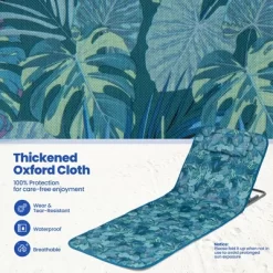 Tangkula 3PCS Folding Beach Mat Set Adjustable Beach Lounge Chair & Side Table Set -Outdoor Garden GUEST 3bfd13f2 e014 43ca bbef 64c788401d60