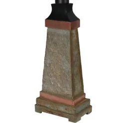 Sunnydaze Decor Sunnydaze Contemporary Natural Slate With Copper Trim And Fabric Cream Shade Accent Indoor/Outdoor Weather-Resistant Table Lamp -Outdoor Garden GUEST 3c517029 4e03 45e1 b3c7 f85d70fa951d