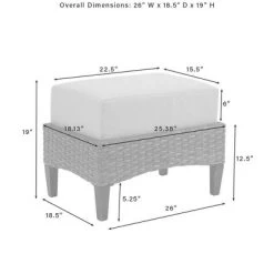 Rockport Outdoor Ottoman - Oatmeal/Light Brown - Crosley -Outdoor Garden GUEST 3d067502 dea2 427c 8148 8a5fba2eb24b