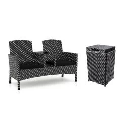 2pc Maksville Aluminum Patio Loveseat & Trash Can - MiBasics -Outdoor Garden GUEST 3d903f86 21d3 4f23 a1fc 38e2796d5f37