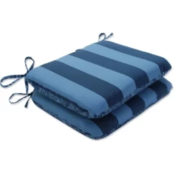 Set Of 2 Outdoor/Indoor Rounded Corners Seat Cushions Maven/Preview - Pillow Perfect