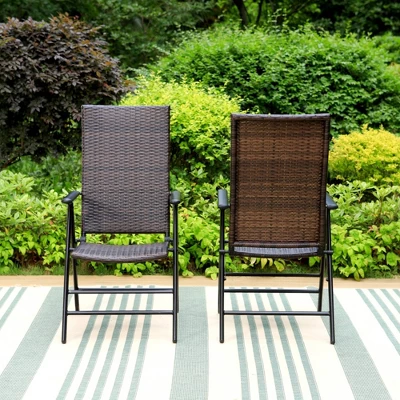 2pk Outdoor Wicker Dining Chairs With Aluminum Frame - Captiva Designs 3 2pk Outdoor Wicker Dining Chairs With Aluminum Frame - Captiva Designs - Image 3