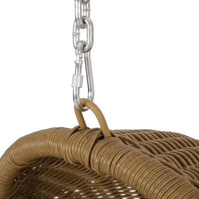 Ripley Outdoor Wicker Hanging Chair With Stand - Light Brown/Beige - Christopher Knight Home 6 Ripley Outdoor Wicker Hanging Chair With Stand - Light Brown/Beige - Christopher Knight Home - Image 6