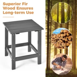 Costway 3PCS Patio Adirondack Chair Side Table Set Solid Wood Garden Deck Grey -Outdoor Garden GUEST 3e2910f4 d4b2 4fd5 979d 7b6a7b70ef29
