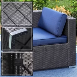 6pc Patio Rattan Furniture Set - Captiva Designs -Outdoor Garden GUEST 3e30a4b4 c01f 4cbc 93dc 7893a3c4afb9