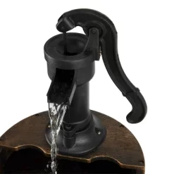 40" Three Tier Pump And Barrels Fountain Brown - Alpine Corporation -Outdoor Garden GUEST 3e613072 60ce 4448 8b72 969b1465df40