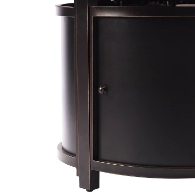 5pc Set With 44" Round Outdoor Aluminum Fire Pit Table & Four Swivel Rocking Chairs & Wind Blocker Lid - Oakland Living 6 5pc Set With 44" Round Outdoor Aluminum Fire Pit Table & Four Swivel Rocking Chairs & Wind Blocker Lid - Oakland Living - Image 6