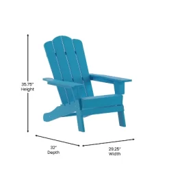 Emma And Oliver Set Of 4 Adirondack Chairs With Cup Holders, Weather Resistant HDPE Adirondack Chairs -Outdoor Garden GUEST 3edc2301 71fe 46f6 9ee0 629a931d202a