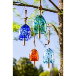 Evergreen Art Glass Speckle Turquoise Bell Chime -Outdoor Garden GUEST 3f1e5928 3914 4924 ab47 ff8efca0d4bf