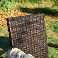 7pc Patio Dining Set With Rectangle Table With 2.6" Umbrella Hole & Rattan Wicker Arm Chairs - Black - Captiva Designs -Outdoor Garden GUEST 3fa47b5f fd2a 4ab4 ad7a f1c80ac062fe