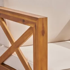 Brava 2pk Acacia Wood Club Chairs Teak/Beige - Christopher Knight Home -Outdoor Garden GUEST 4041cd78 ff2e 4d4f 83c0 a42059786789