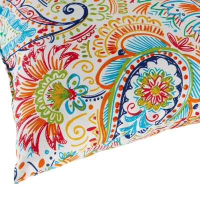 Set Of 2 Jamboree Paisley Outdoor Rectangle Throw Pillows - Kensington Garden 2 Set Of 2 Jamboree Paisley Outdoor Rectangle Throw Pillows - Kensington Garden - Image 2